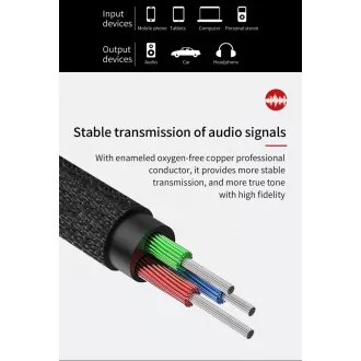 Audio kabel Baseus Yiven serije 3,5 mm Jack 1m, srebrno-crni