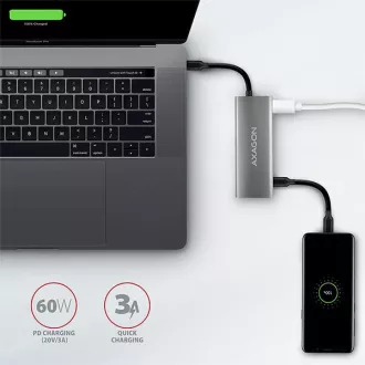 AXAGON HMC-5G2, USB 10Gbps hub, portovi 2x USB-A, 2x USB-C, HDMI 4k/60, PD 100W, USB-C kabel 13cm