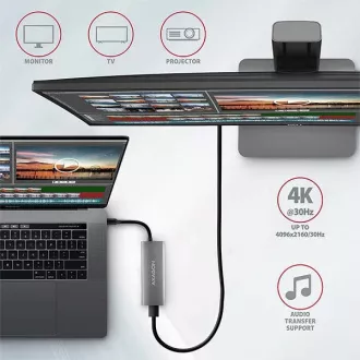 AXAGON HMC-5G2, USB 10Gbps hub, portovi 2x USB-A, 2x USB-C, HDMI 4k/60, PD 100W, USB-C kabel 13cm