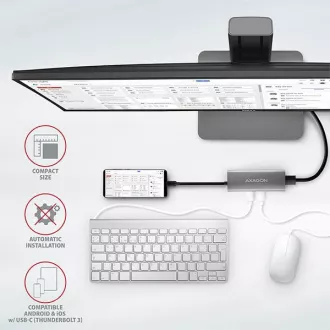 AXAGON HMC-5G2, USB 10Gbps hub, portovi 2x USB-A, 2x USB-C, HDMI 4k/60, PD 100W, USB-C kabel 13cm