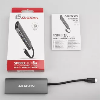 AXAGON HMC-5G2, USB 10Gbps hub, portovi 2x USB-A, 2x USB-C, HDMI 4k/60, PD 100W, USB-C kabel 13cm