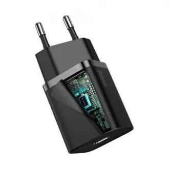 Baseus Super SI set USB-C 20W adaptera i USB-C kabela za Lightning 1m, crni