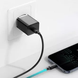 Baseus Super SI set USB-C 20W adaptera i USB-C kabela za Lightning 1m, crni