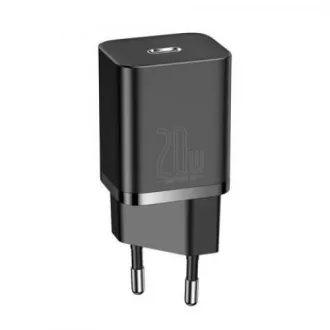 Baseus Super SI set USB-C 20W adaptera i USB-C kabela za Lightning 1m, crni