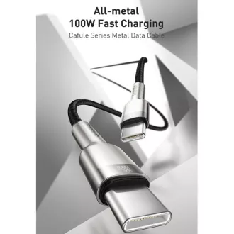 Baseus Cafule Series kabel za punjenje/podatkovni kabel USB-C muški na USB-C muški s metalnim terminalima 100W 1m, crni