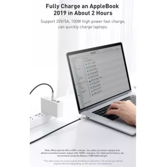Baseus Cafule Series kabel za punjenje/podatkovni kabel USB-C muški na USB-C muški s metalnim terminalima 100W 1m, crni