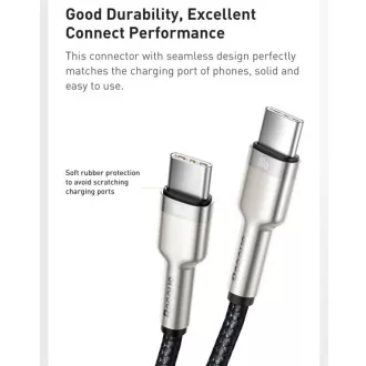 Baseus Cafule Series kabel za punjenje/podatkovni kabel USB-C muški na USB-C muški s metalnim terminalima 100W 1m, crni