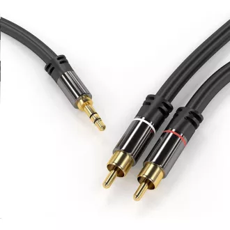 PREMIUMCORD kabel, Jack 3.5mm-2xCINCH M/M 5m