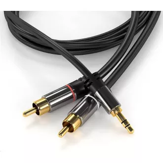 PREMIUMCORD kabel, Jack 3.5mm-2xCINCH M/M 5m