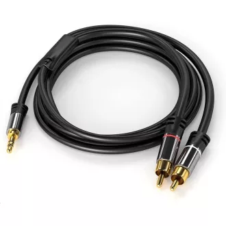 PREMIUMCORD kabel, Jack 3.5mm-2xCINCH M/M 5m