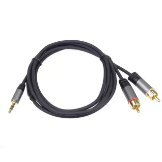 PREMIUMCORD kabel, Jack 3.5mm-2xCINCH M/M 5m