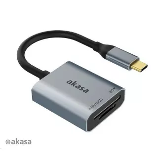 AKASA čitač kartica AK-CR-10BK (SD, microSD), vanjski, USB 3.2 Type-C