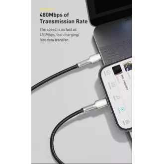 Baseus Cafule Series kabel za punjenje/podatkovni kabel USB-C na Lightning PD 20W 0,25m, crni