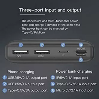 Baseus Mini JA fast power bank 3A 30000mAh, crna Baseus Mini JA fast power bank 3A 30000mAh, crna