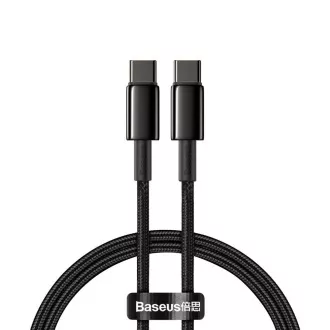 Baseus Tungsten Gold brzo punjenje/podatkovni kabel USB-C na USB-C 100W 1m, crni