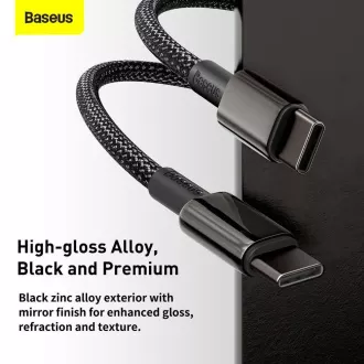 Baseus Tungsten Gold brzo punjenje/podatkovni kabel USB-C na USB-C 100W 1m, crni