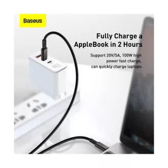 Baseus Tungsten Gold brzo punjenje/podatkovni kabel USB-C na USB-C 100W 1m, crni