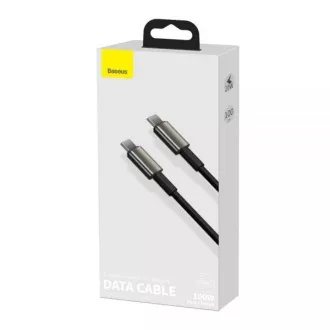 Baseus Tungsten Gold brzo punjenje/podatkovni kabel USB-C na USB-C 100W 1m, crni