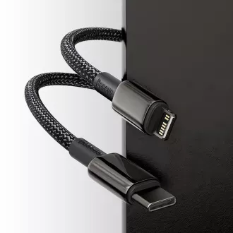 Baseus Tungsten Gold brzo punjenje/podatkovni kabel USB-C na Lightning PD 20W 1m, crni