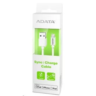 ADATA Sync & Charge Lightning kabel - USB A 2.0, 100cm, plastični, bijeli ADATA Sync & Charge Lightning kabel - USB A 2.0, 100cm, plastični, bijeli