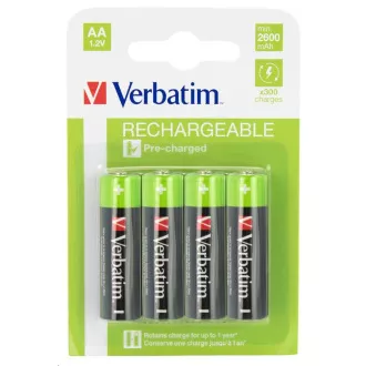 VERBATIM punjiva baterija AA Premium 4 paketa 2500 mAh