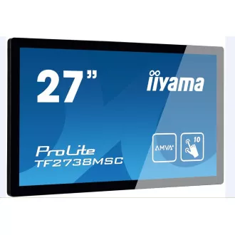 Iiyama ProLite TF2738MSC-B2 monitor osjetljiv na dodir, 68, 6 cm (27 ''), projicirani kapacitivni, 10 TP, Full HD, crni