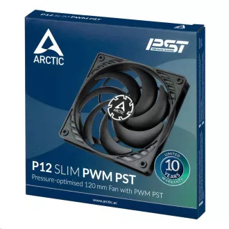 ARCTIC ventilator P12 SLIM PWM PST 120mm, crni