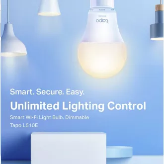 TP-Link Tapo L510E (pakiranje od 2 komada) pametna WiFi LED žarulja s prigušivanjem (bijela, 2700K, 806lm, 2,4 GHz, E27)