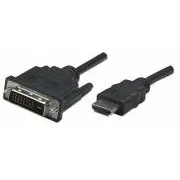 Manhattan kabel HDMI na DVI-D, Dual Link, 1m, crni