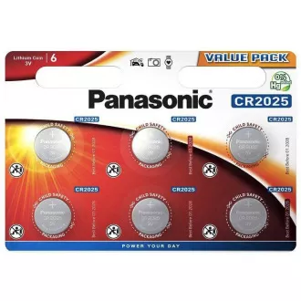 PANASONIC litijska baterija (gumb) CR-2025EL / 6BP 3V (blister 6kom)
