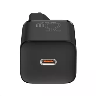 Baseus Super Si brzi punjač 1C 25W EU + kabel Type-C / Type-C 3A 1m crni