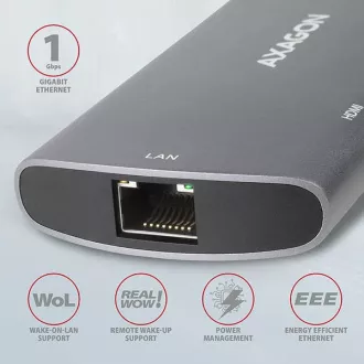 AXAGON HMC-6M2, USB 3.2 Gen 1 hub, portovi 2x USB-A, HDMI, RJ-45 GLAN, SATA M.2 utor, PD 100W, kabel USB-C 18cm AXAGON HMC-6M2, USB 3.2 Gen 1 hub, portovi 2x USB-A, HDMI, RJ-45 GLAN, SATA M.2 utor, PD 100W, kabel USB-C 18cm