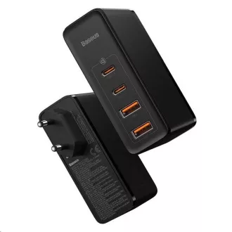 Baseus GaN2 za adapter za brzo punjenje 2x Type-C + 2x USB-A 100W crni