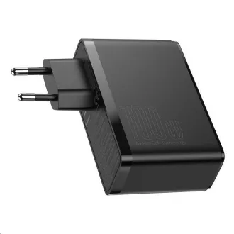 Baseus GaN2 za adapter za brzo punjenje 2x Type-C + 2x USB-A 100W crni