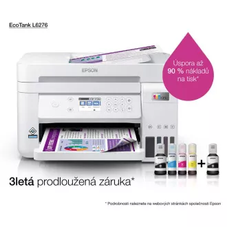 EPSON EcoTank L6276 tintni pisač, 3u1, A4, 1200x4800dpi, 33ppm, USB, Wi-Fi, LAN, bijeli, 5 godina jamstva nakon besplatne registracije