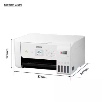 EPSON pisač EcoTank L3266, 3u1, A4, 1440x5760dpi, 33ppm, USB, Wi-Fi, bijeli