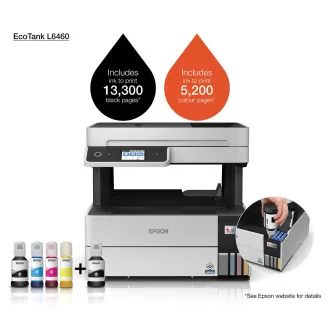 EPSON EcoTank L6460 tintni pisač, 3u1, A4, 1200x4800dpi, 37ppm, USB, obostrani ispis, 5 godina jamstva nakon besplatne registracije EPSON EcoTank L6460 tintni pisač, 3u1, A4, 1200x4800dpi, 37ppm, USB, obostrani ispis, 5 godina jamstva nakon besplatne registracije