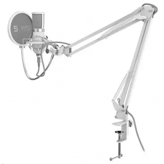 SPC Gear mikrofon SM950 Onyx Bijeli / Žičani / Streaming / Pop Filter / Anti-Shake / USB držač / Bijeli SPC Gear mikrofon SM950 Onyx Bijeli / Žičani / Streaming / Pop Filter / Anti-Shake / USB držač / Bijeli