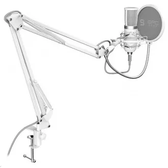 SPC Gear mikrofon SM950 Onyx Bijeli / Žičani / Streaming / Pop Filter / Anti-Shake / USB držač / Bijeli SPC Gear mikrofon SM950 Onyx Bijeli / Žičani / Streaming / Pop Filter / Anti-Shake / USB držač / Bijeli