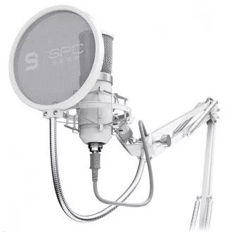 SPC Gear mikrofon SM950 Onyx Bijeli / Žičani / Streaming / Pop Filter / Anti-Shake / USB držač / Bijeli SPC Gear mikrofon SM950 Onyx Bijeli / Žičani / Streaming / Pop Filter / Anti-Shake / USB držač / Bijeli