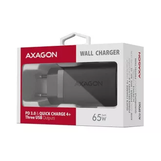 AXAGON ACU-DPQ65, GaN mrežni punjač 65W, 3x port (USB-A + dual USB-C), PD3.0/QC4+/PPS/Apple, crni AXAGON ACU-DPQ65, GaN mrežni punjač 65W, 3x port (USB-A + dual USB-C), PD3.0/QC4+/PPS/Apple, crni