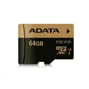 ADATA MicroSDXC kartica 64GB Premier Pro UHS-I V30S (R:100/W:80 MB/s) + SD adapter
