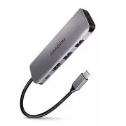 AXAGON HMC-5, USB 3.2 Gen 1 hub, portovi 2x USB-A, HDMI, SD / microSD utor, PD 100W, kabel USB-C 20cm