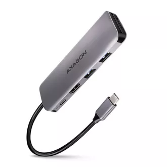 AXAGON HMC-5, USB 3.2 Gen 1 hub, portovi 2x USB-A, HDMI, SD / microSD utor, PD 100W, kabel USB-C 20cm