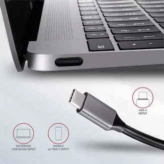 AXAGON HMC-5, USB 3.2 Gen 1 hub, portovi 2x USB-A, HDMI, SD / microSD utor, PD 100W, kabel USB-C 20cm