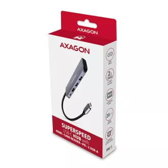 AXAGON HMC-5, USB 3.2 Gen 1 hub, portovi 2x USB-A, HDMI, SD / microSD utor, PD 100W, kabel USB-C 20cm