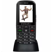 EVOLVEO EasyPhone EG, mobitel za starije osobe sa postoljem za punjenje, crne boje