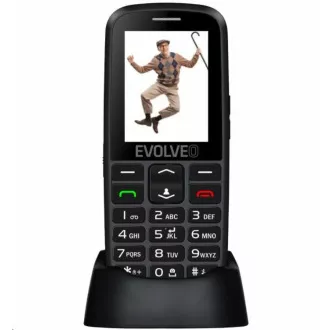 EVOLVEO EasyPhone EG, mobitel za starije osobe sa postoljem za punjenje, crne boje