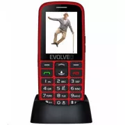 EVOLVEO EasyPhone EG, mobitel za starije osobe sa postoljem za punjenje, crvena