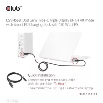 Club3D USB-C priključna stanica 12v1, 1xDP, 2xHDMI, 1xVGA, 2xUSB-C, 4xUSB, 1xRJ45, 1x3,5 mm, siva